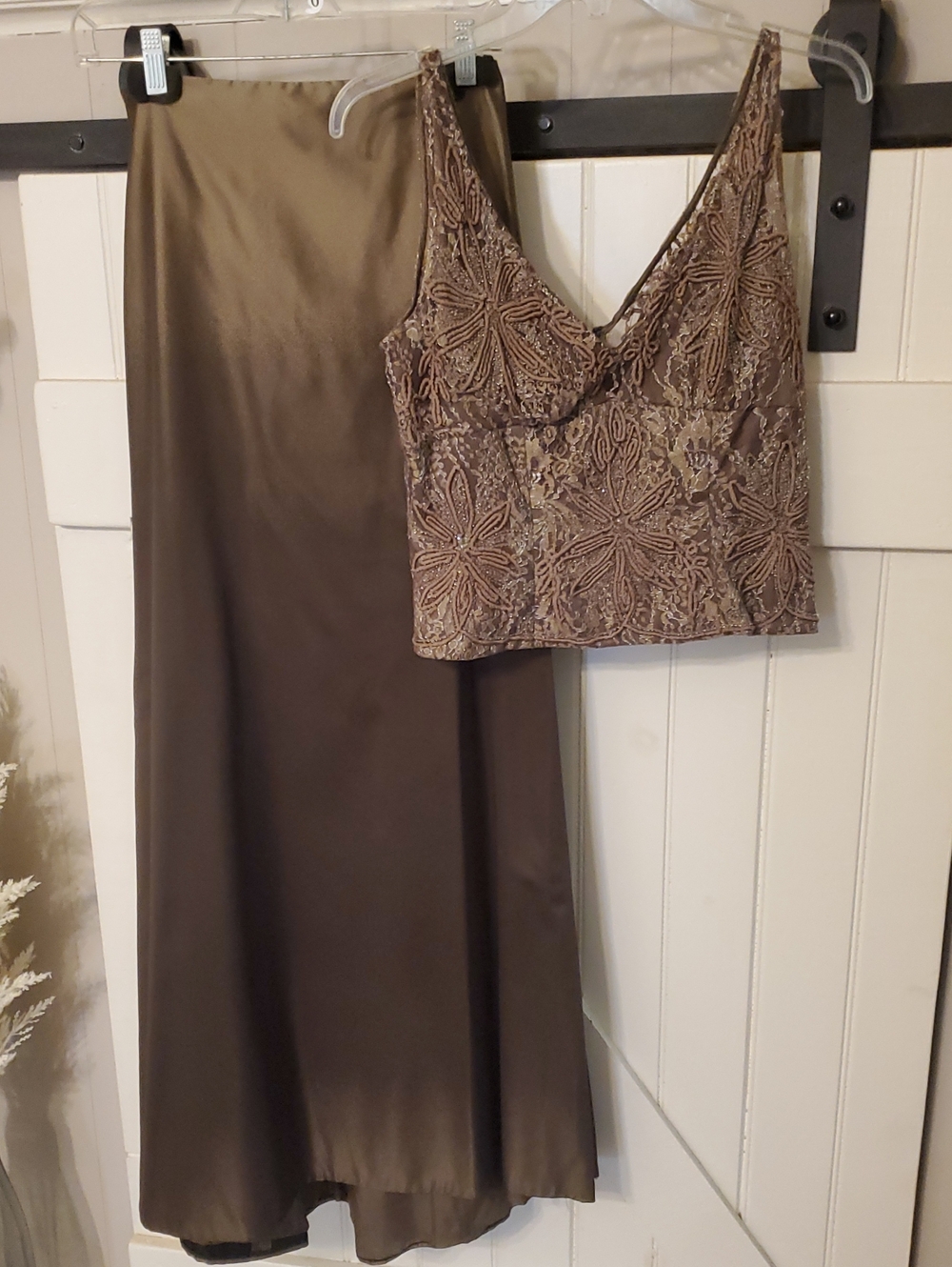Brown Satin 2 Peice